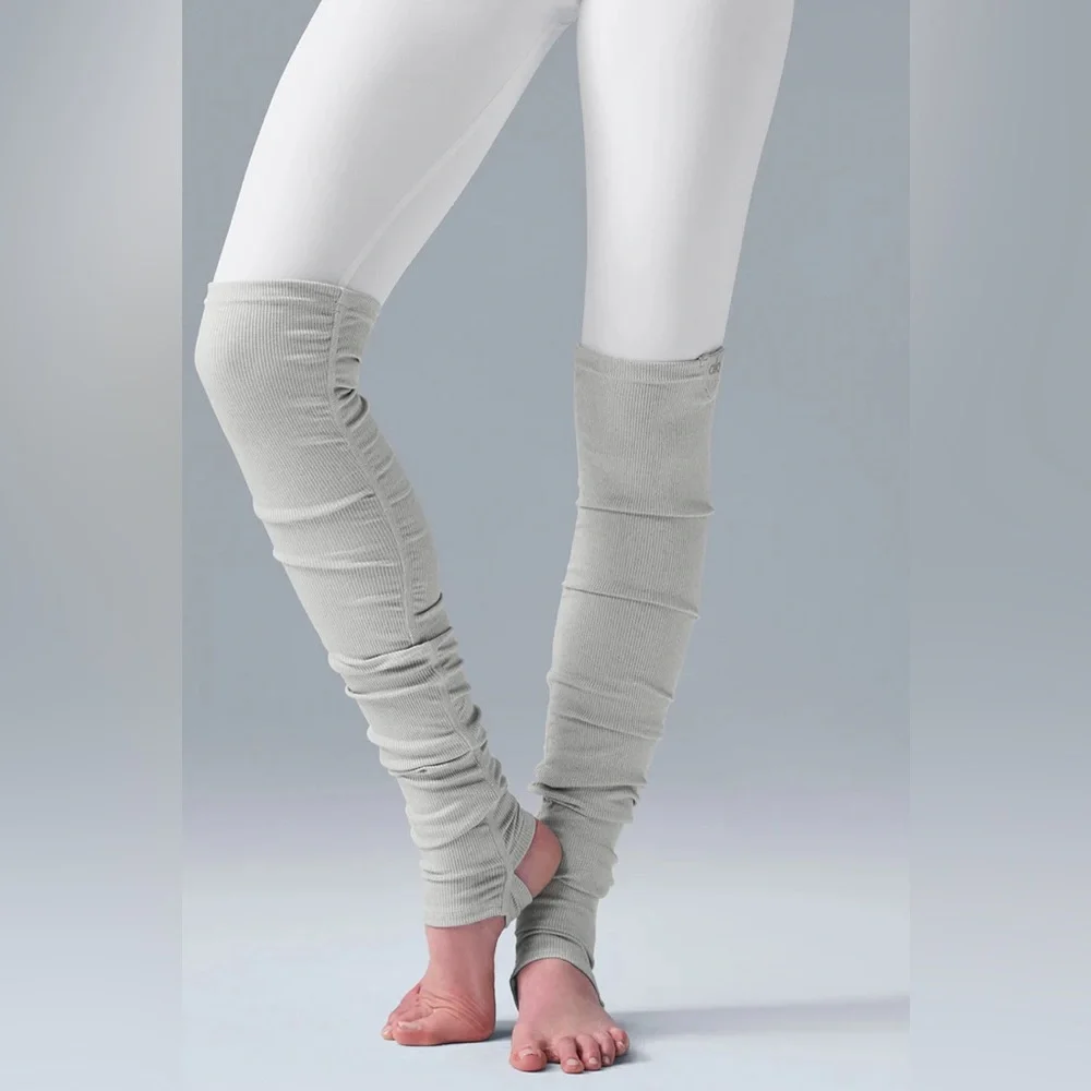 ALO Yoga Light Gray Leg Warmers